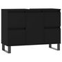Voir la diapositive 2 : VIDAXL Armoire de salle de bain noir 80x33x60 cm bois d ingénierie
