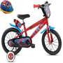 Voir la diapositive 1 : Spiderman Vélo enfant 14'' SPIDERMAN (90 à 105cm) équipé de 2 freins, plaque avant décorative , bidon arrière, stabilisateurs + CASQUE INCLUS!