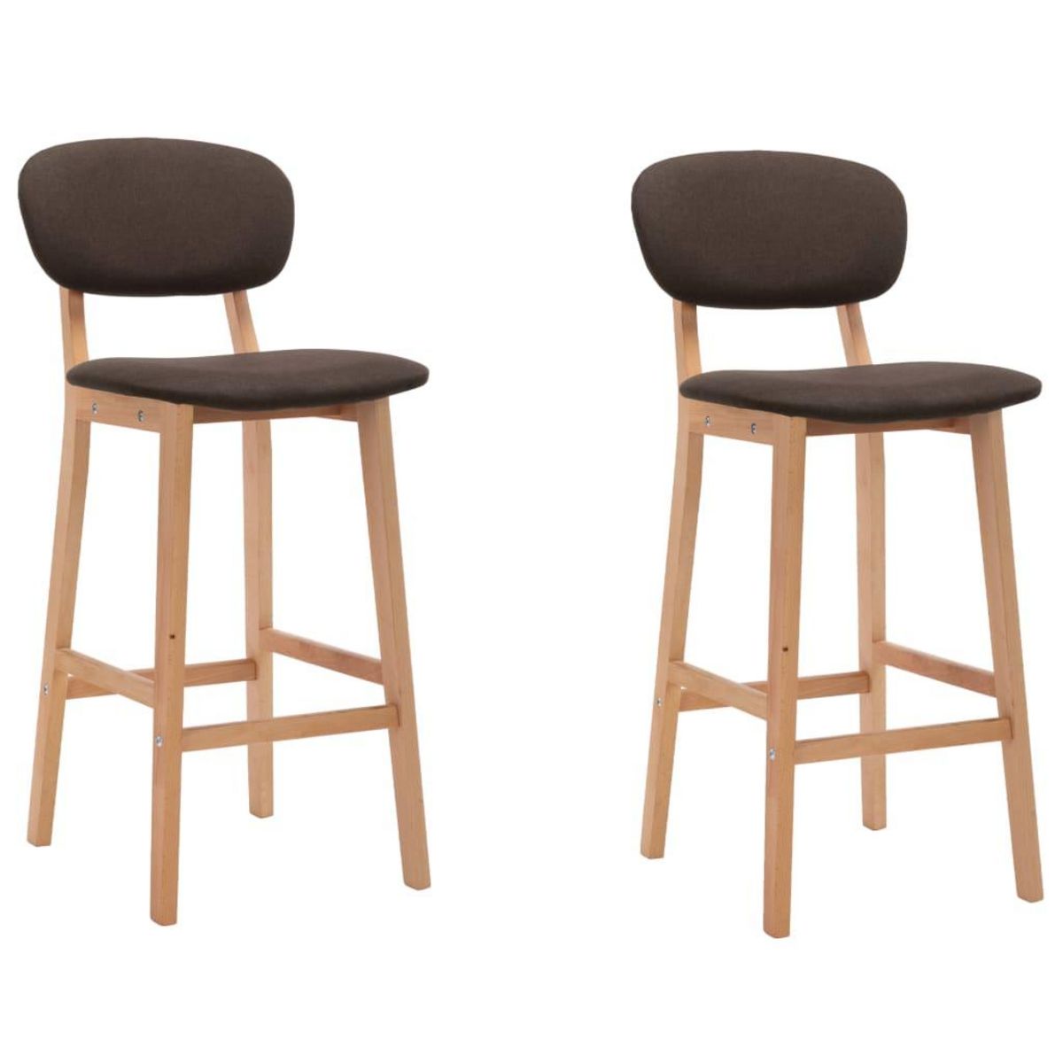 VIDAXL Tabourets de bar lot de 2 marron tissu