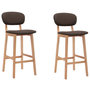 Voir la diapositive 1 : VIDAXL Tabourets de bar lot de 2 marron tissu