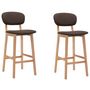 Voir la diapositive 1 : VIDAXL Tabourets de bar lot de 2 marron tissu