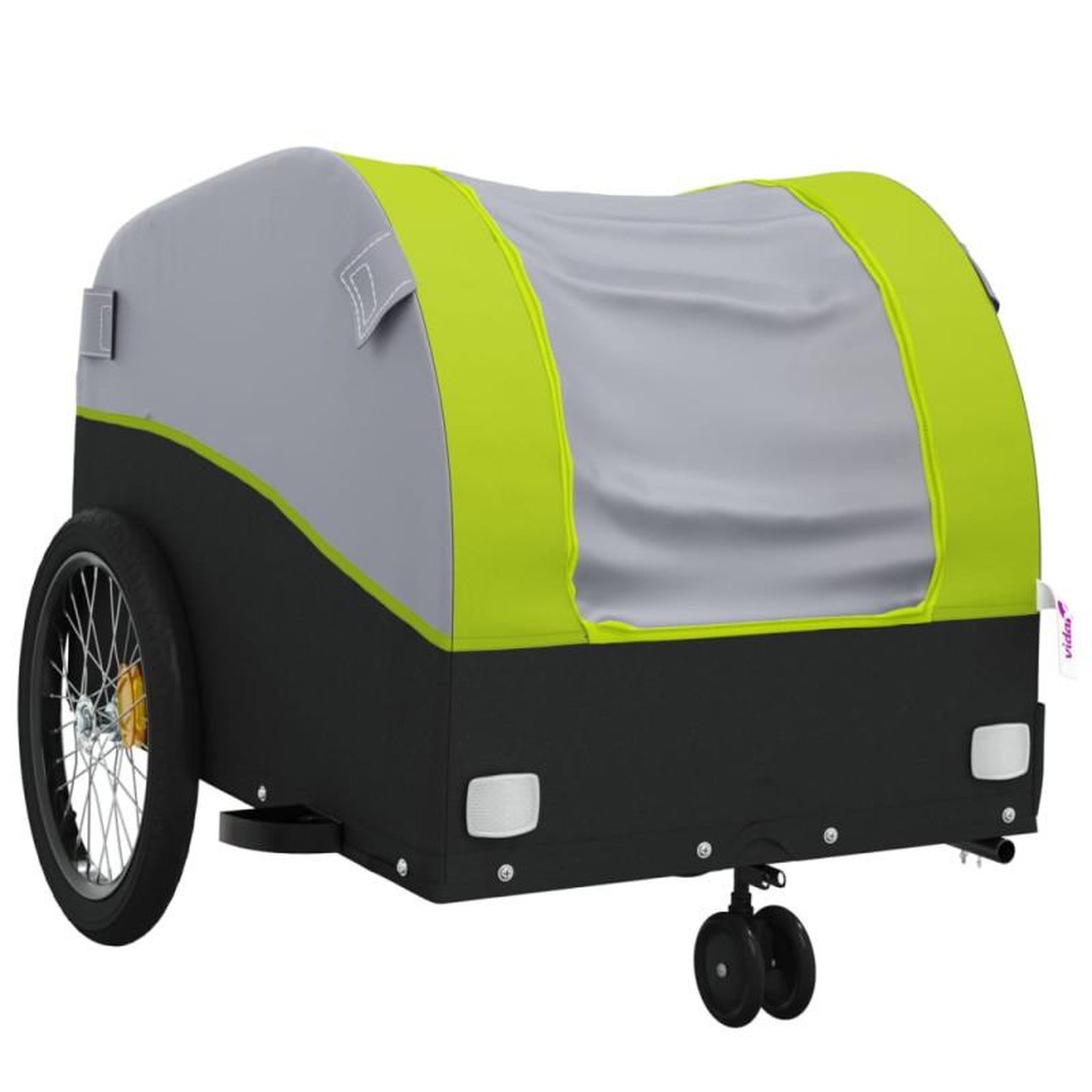 Voir la diapositive 4 : VIDAXL Remorque de vélo noir et vert 30 kg fer