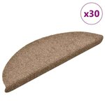 VIDAXL Tapis d'escalier auto-adhesifs 30 pcs creme 56x17x3 cm