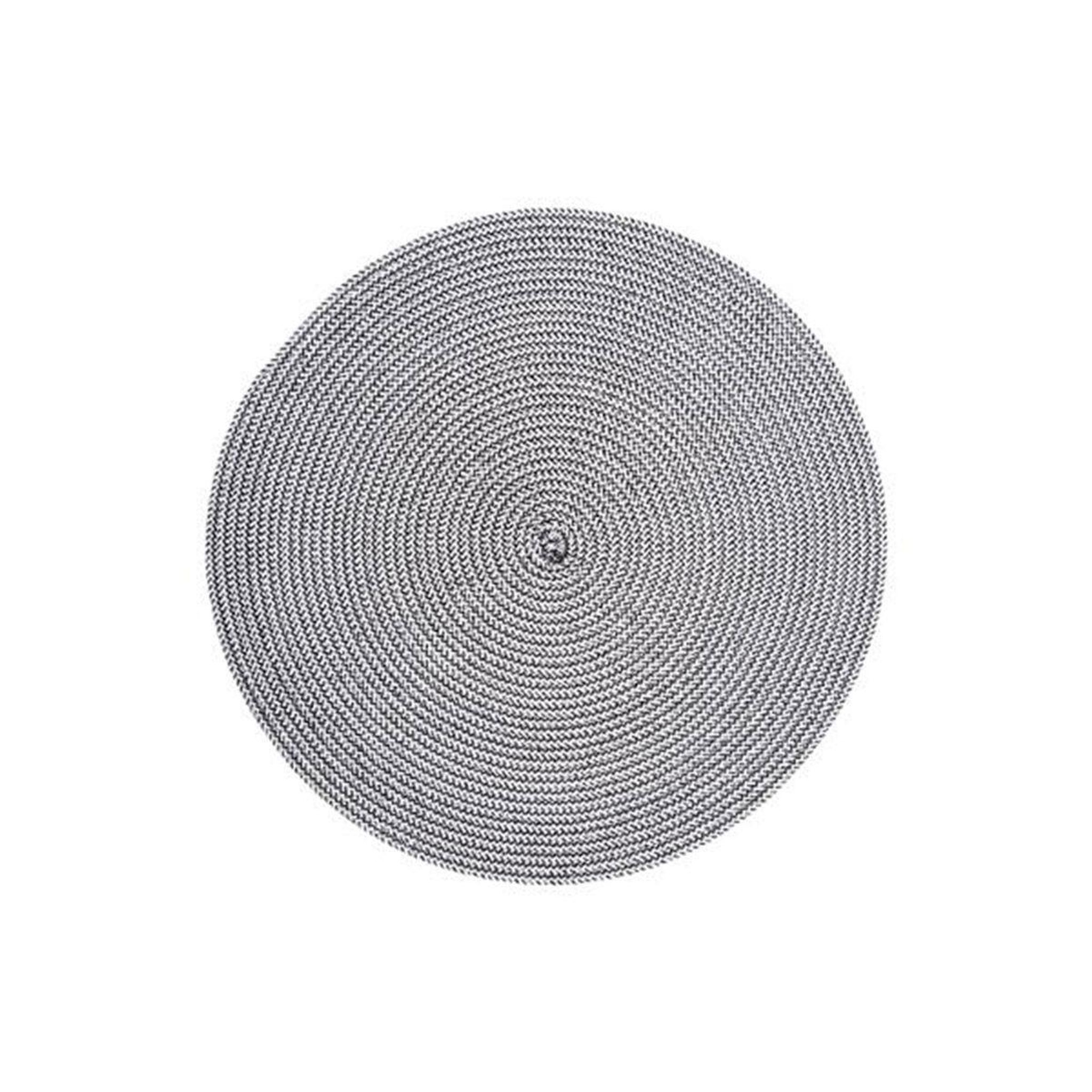 SECRET DE GOURMET Set de table rond  tressé  38cm noir & blanc