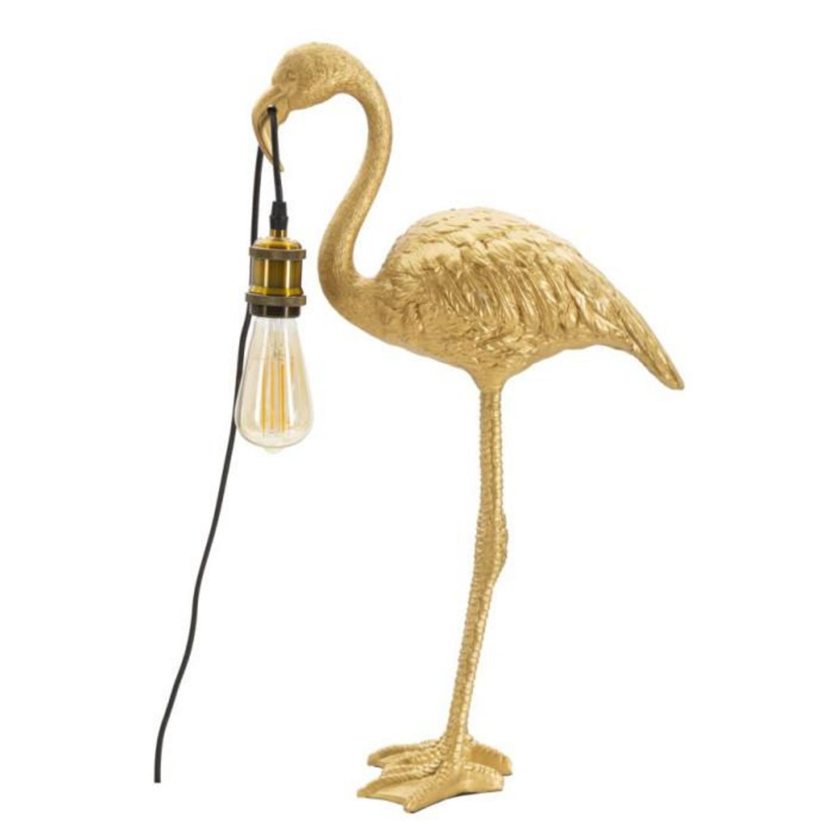 Paris Prix Lampe à Poser en Résine  Flamant Rose  59cm Or