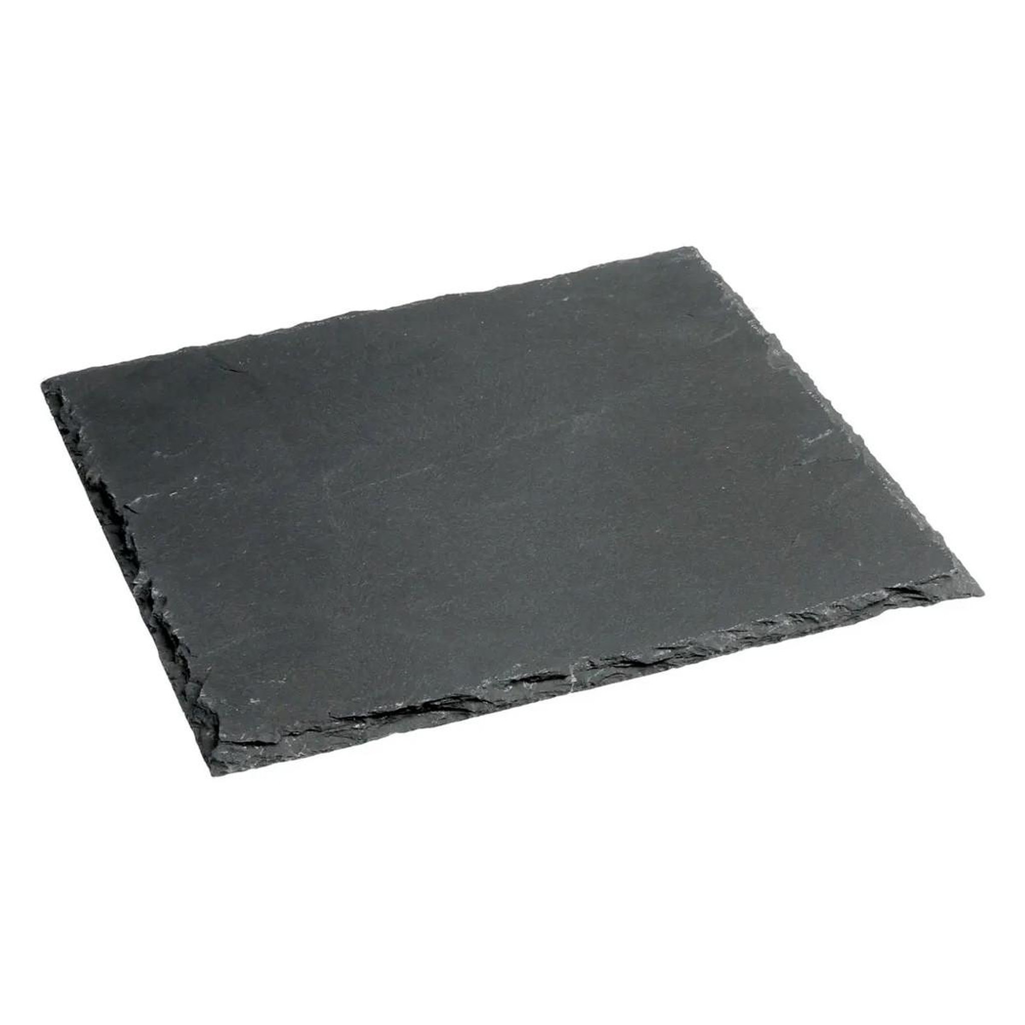 Voir la diapositive 2 : SECRET DE GOURMET Lot de 6 assiettes plates carrées  ardoise  25cm gris