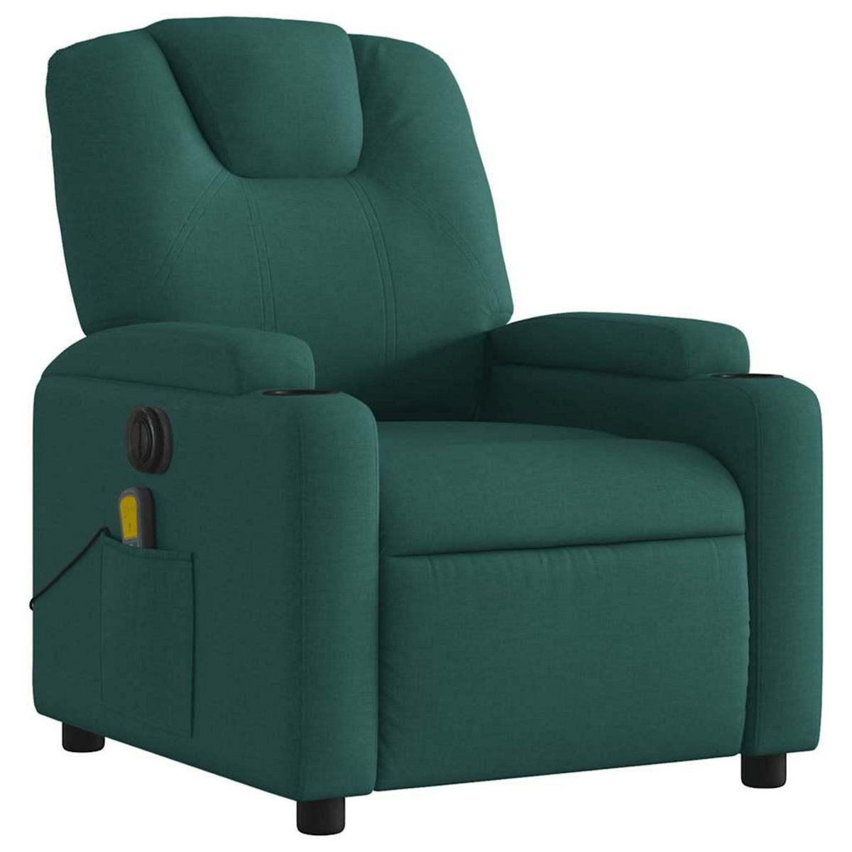 VIDAXL Fauteuil de massage inclinable electrique Vert fonce Tissu