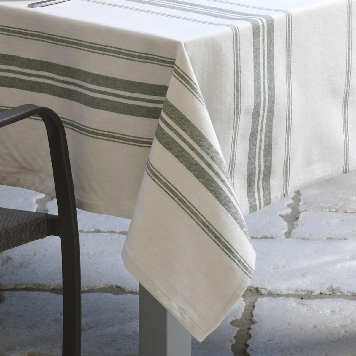 Lovely Casa Nappe rectangulaire 140x240 en coton coloris naturel