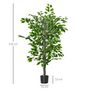 Voir la diapositive 3 : HOMCOM HOMCOM Arbre artificiel plante artificielle ficus H.1,35 m tronc branches liane lichen feuilles grand réalisme pot inclus