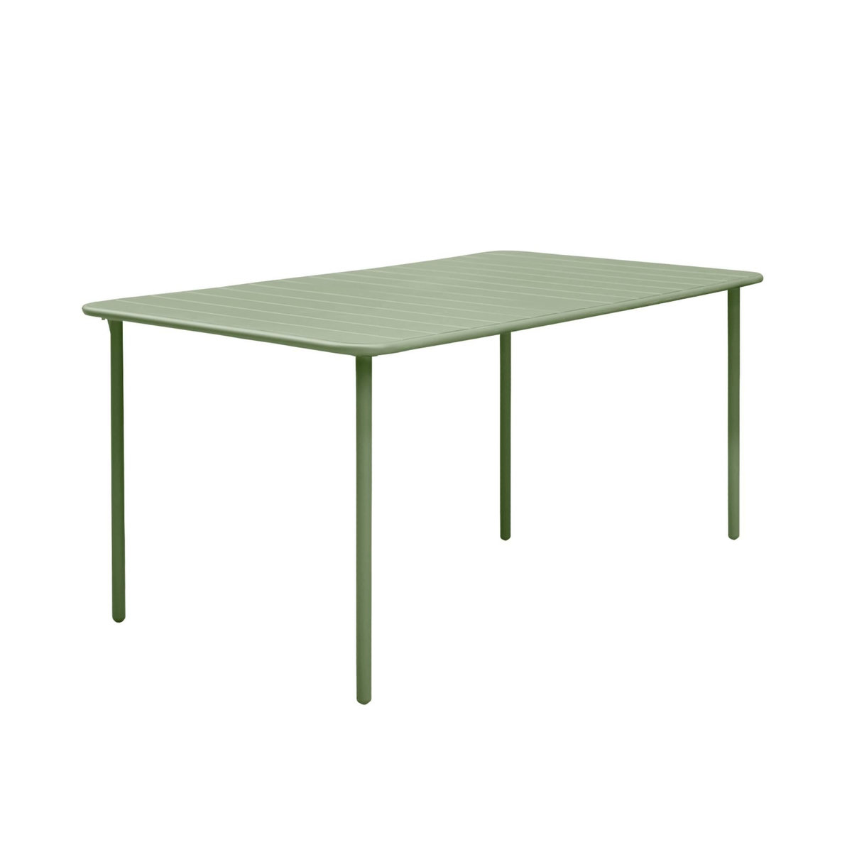 SWEEEK Table de jardin métal + 6 assises vert. acier traitement anti rouille