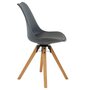 Voir la diapositive 5 : IDIMEX Lot de 2 chaises pivotantes BOLIVIA, style scandinave, synthétique et bois