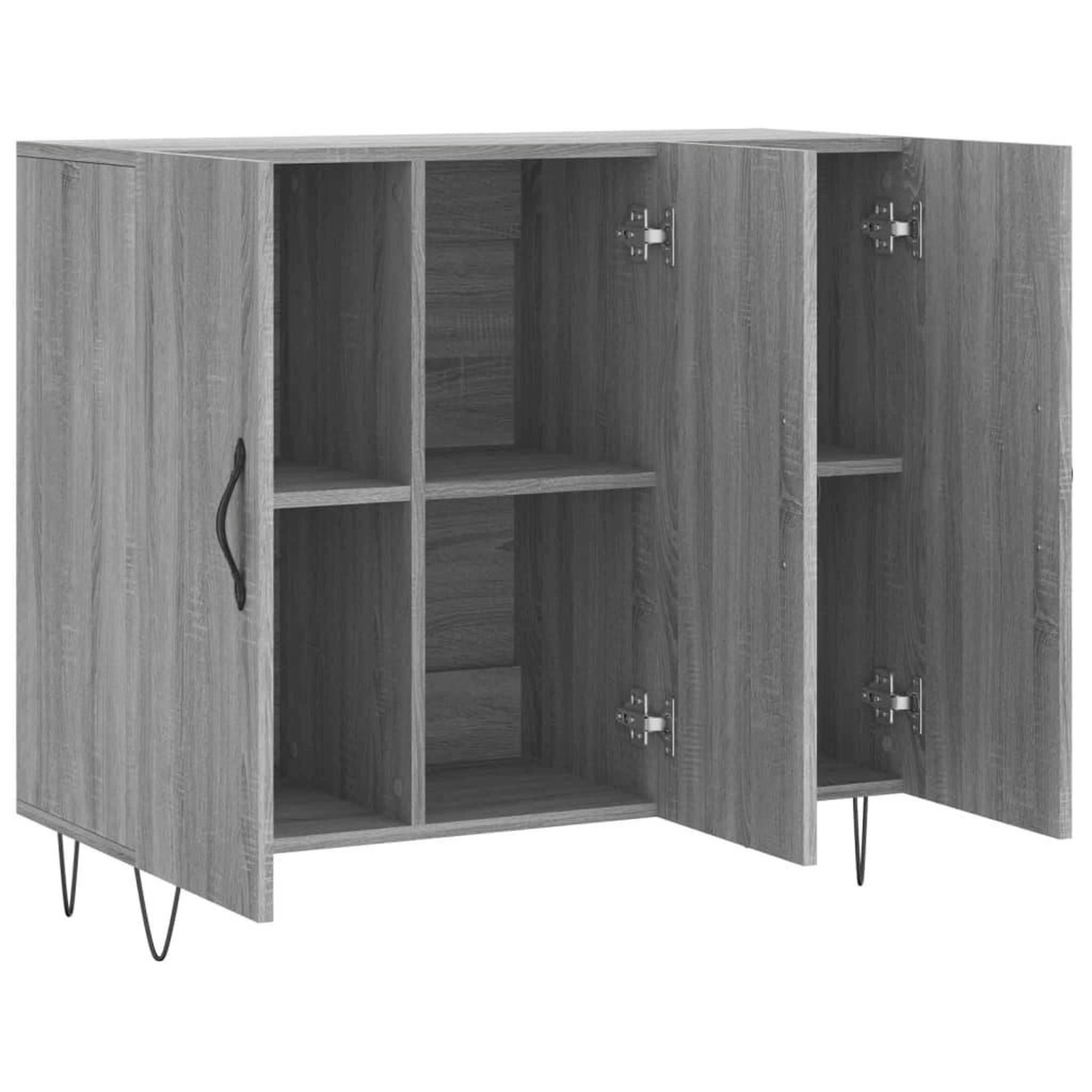 Voir la diapositive 5 : VIDAXL Buffet sonoma gris 90x34x80 cm bois d'ingenierie
