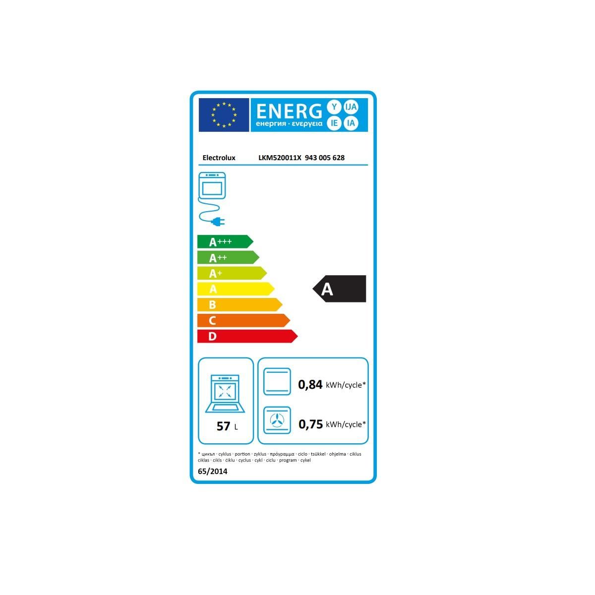 ELECTROLUX Cuisinière mixte 57l 4 feux inox - LKM520011X