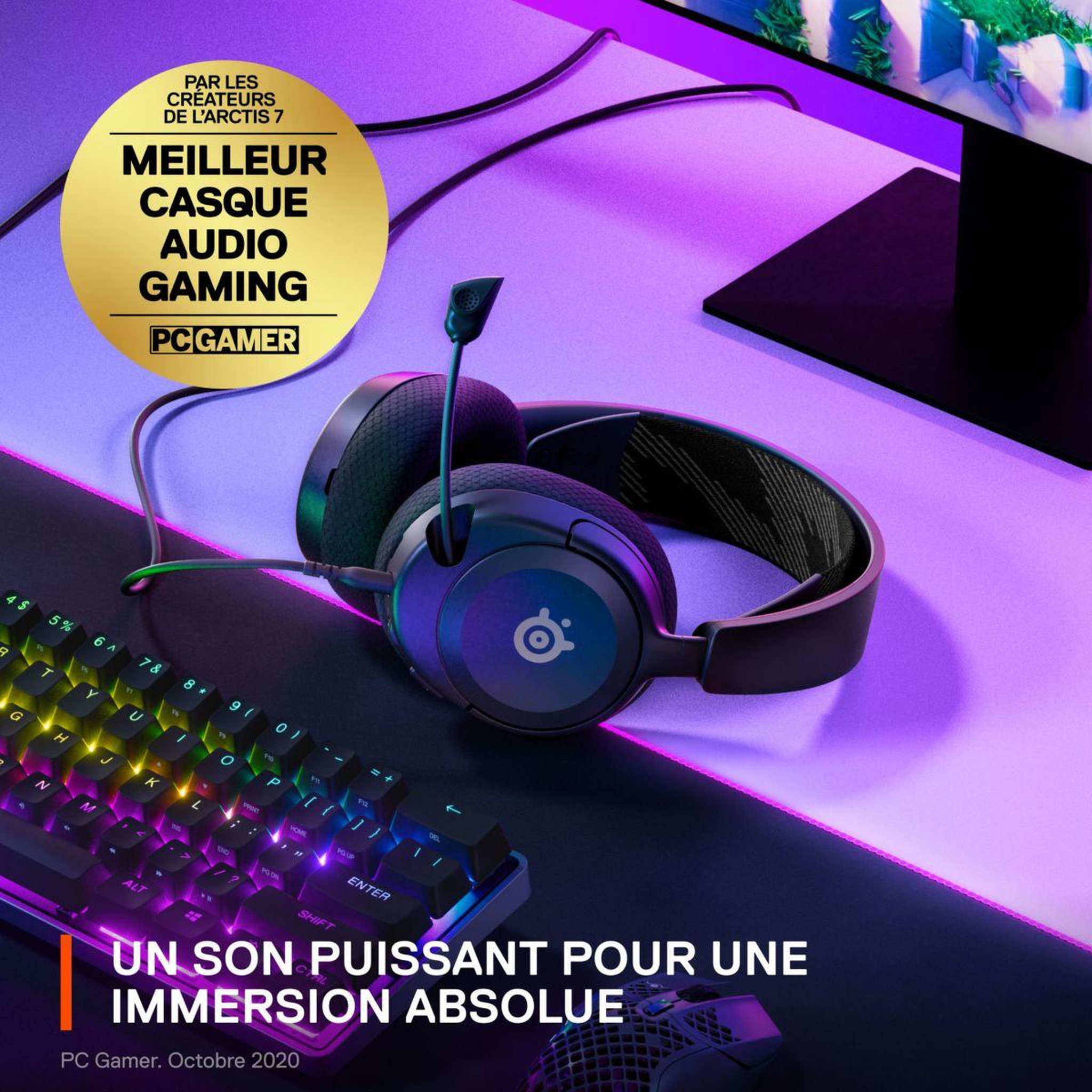 Voir la diapositive 3 : STEEL SERIES Casque gamer Arctis Nova 1 Noir