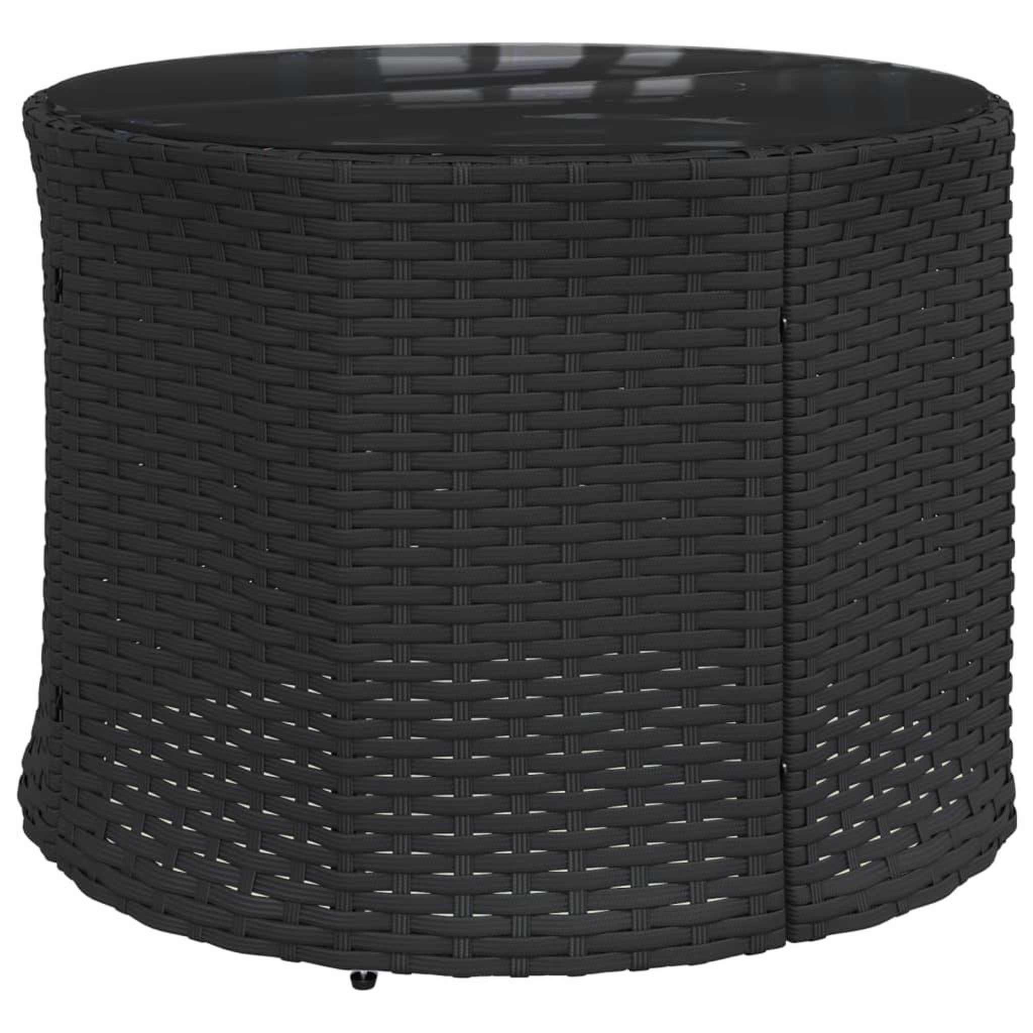 Voir la diapositive 5 : VIDAXL Canape de jardin table coussins demi-rond noir resine tressee
