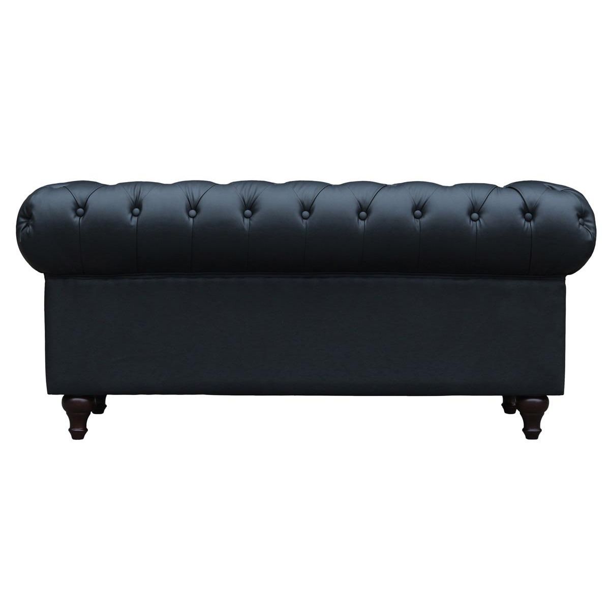 Habitat et Jardin Canapé fixe Chesterfield  Aliza  - 157 x 82 x 70 cm - 2 places - Noir