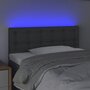 Voir la diapositive 3 : VIDAXL Tete de lit a LED Gris fonce 80x5x78/88 cm Tissu