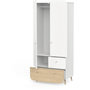 Voir la diapositive 5 : Armoire bébé enfant 2 portes 2 tiroirs blanc LINIA
