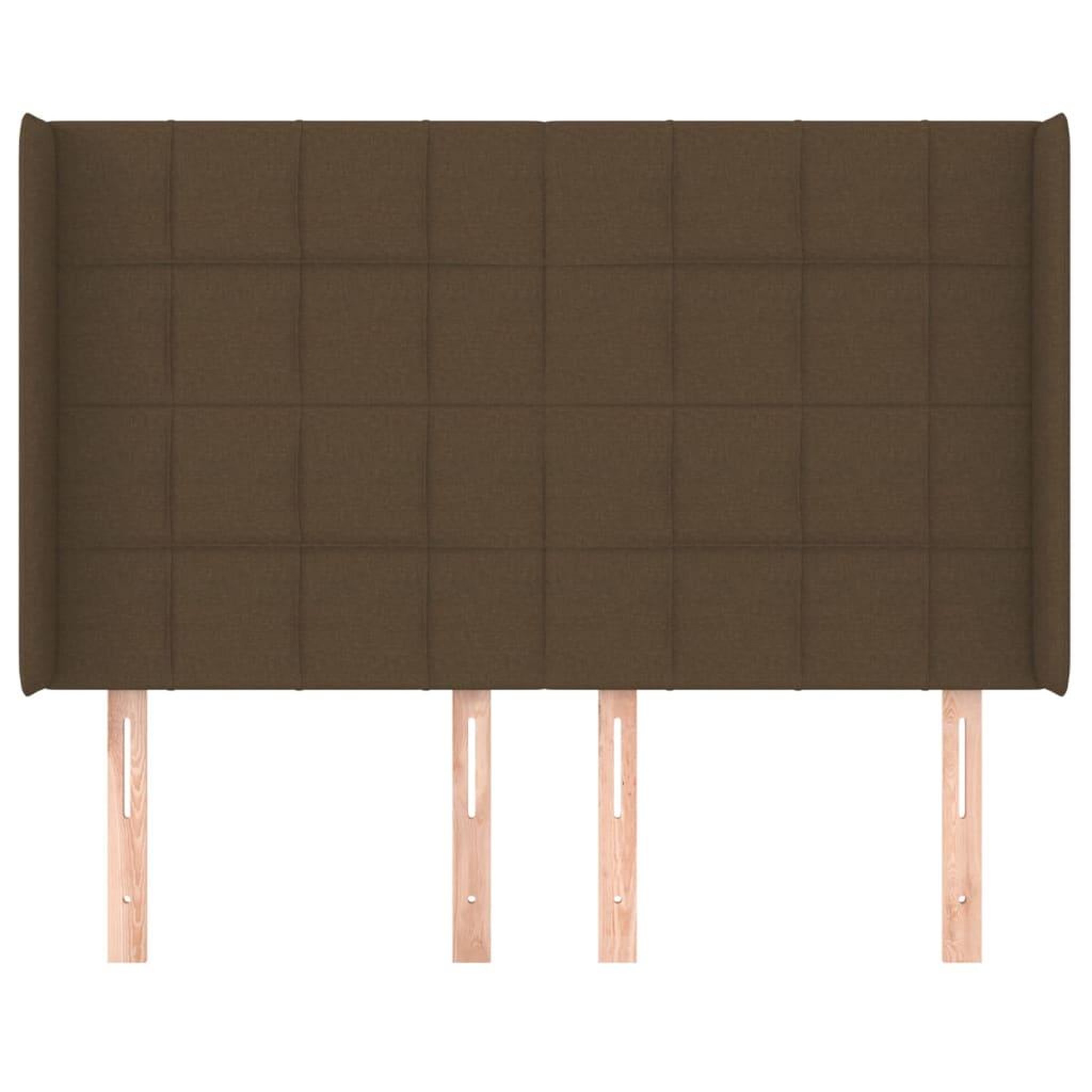 Voir la diapositive 3 : VIDAXL Tete de lit avec oreilles Marron fonce 147x16x118/128 cm Tissu
