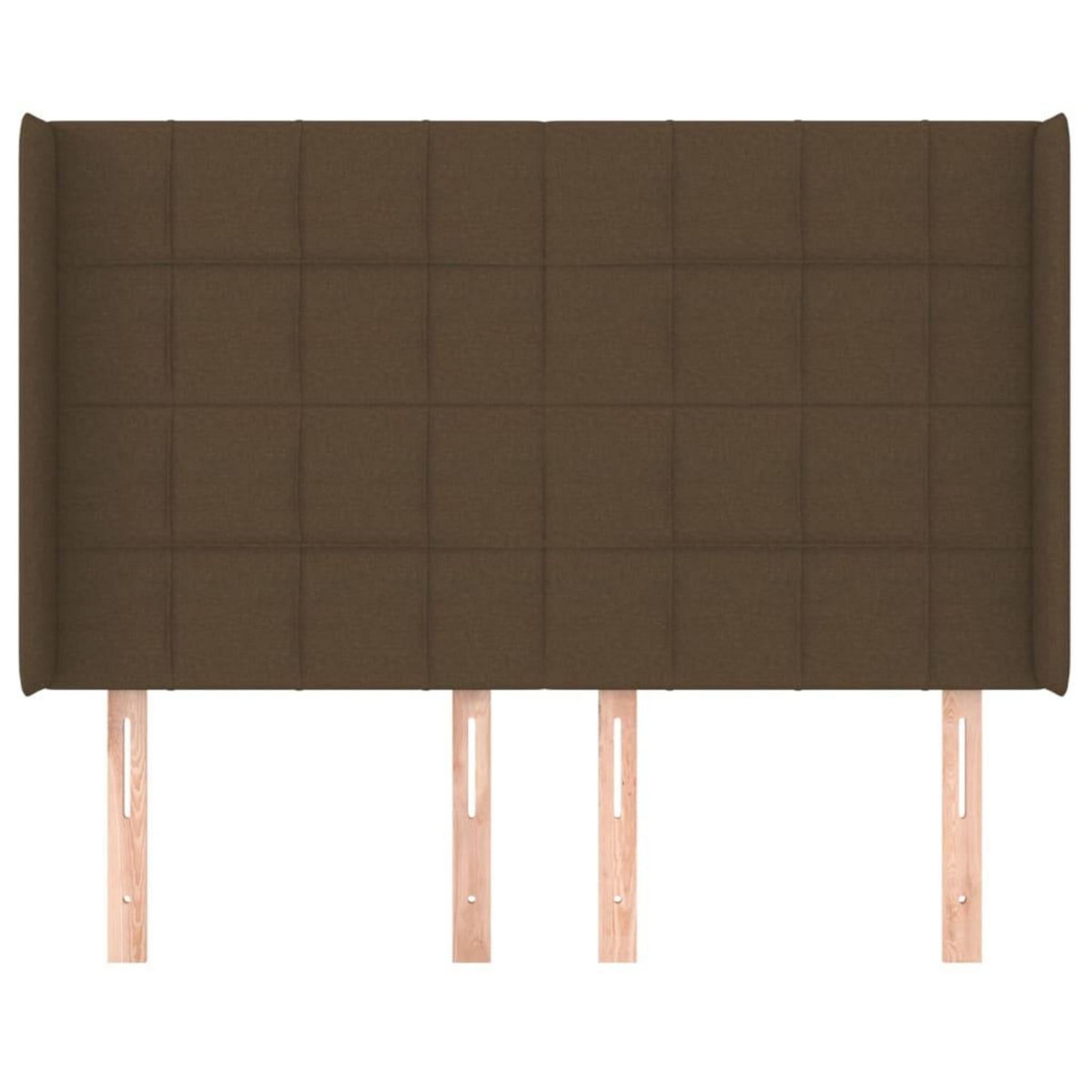 VIDAXL Tete de lit avec oreilles Marron fonce 147x16x118/128 cm Tissu