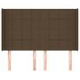 Voir la diapositive 3 : VIDAXL Tete de lit avec oreilles Marron fonce 147x16x118/128 cm Tissu