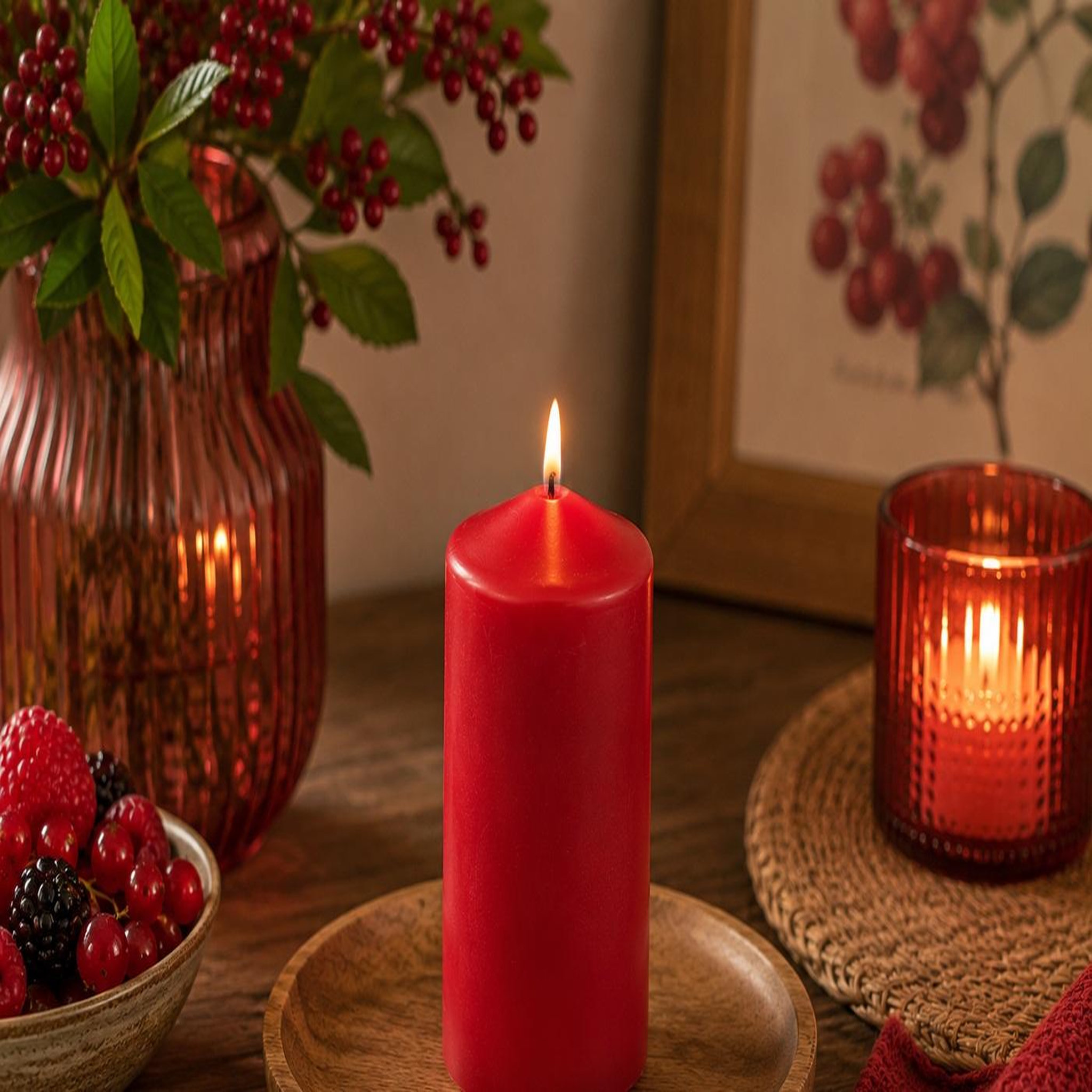 Voir la diapositive 3 : Eden Bougie pilier parfumée fruits rouges