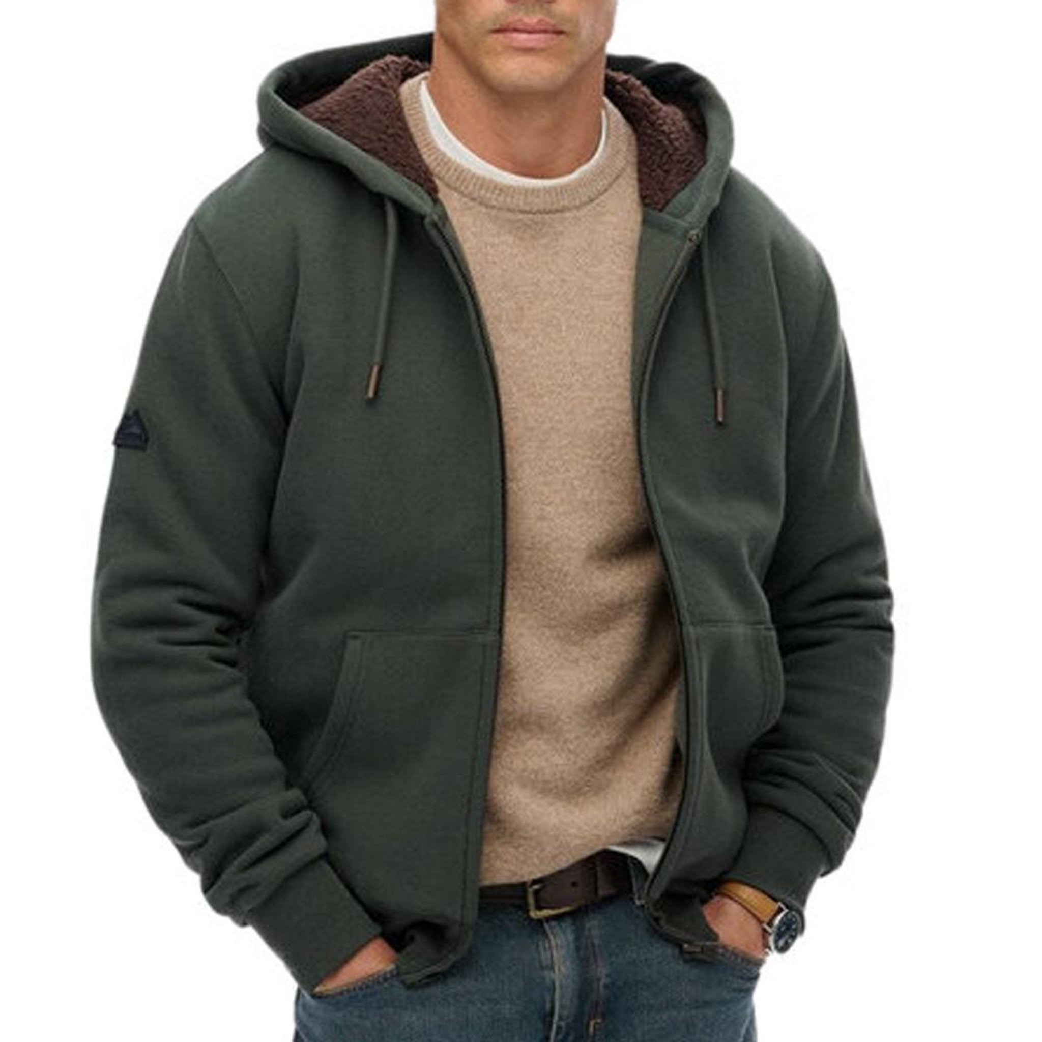 Voir la diapositive 1 : SUPERDRY Veste Zippé Kaki Homme Superdry Borg