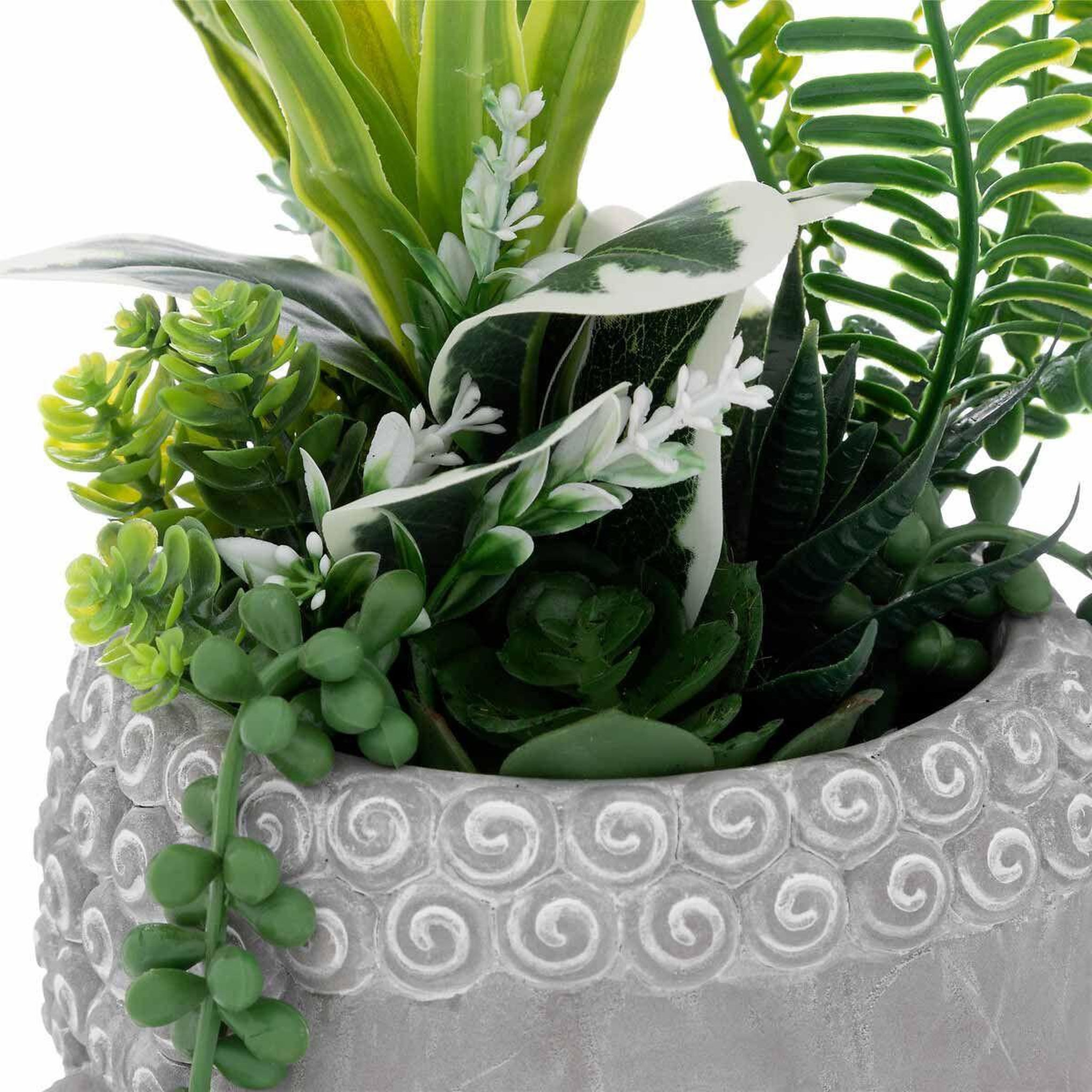 Voir la diapositive 2 : ATMOSPHERA Plante artificielle déco  bouddha  30cm gris