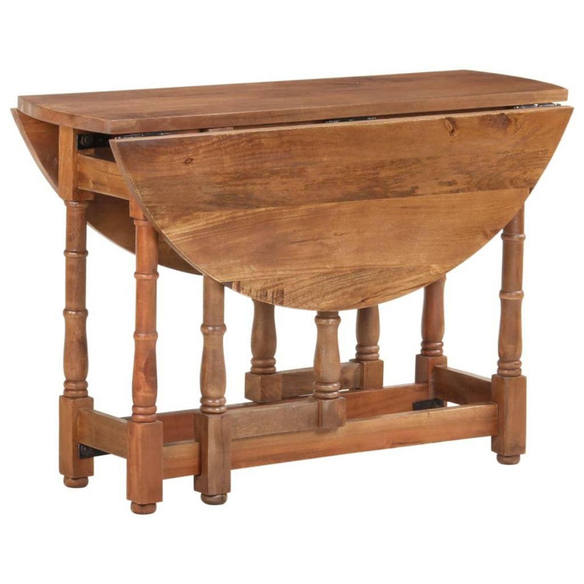 VIDAXL Table a manger Rond 110x76 cm Bois de manguier massif