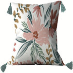 Les Ateliers du Linge Coussin imprimé 100%coton marna. Coloris disponibles : Rose