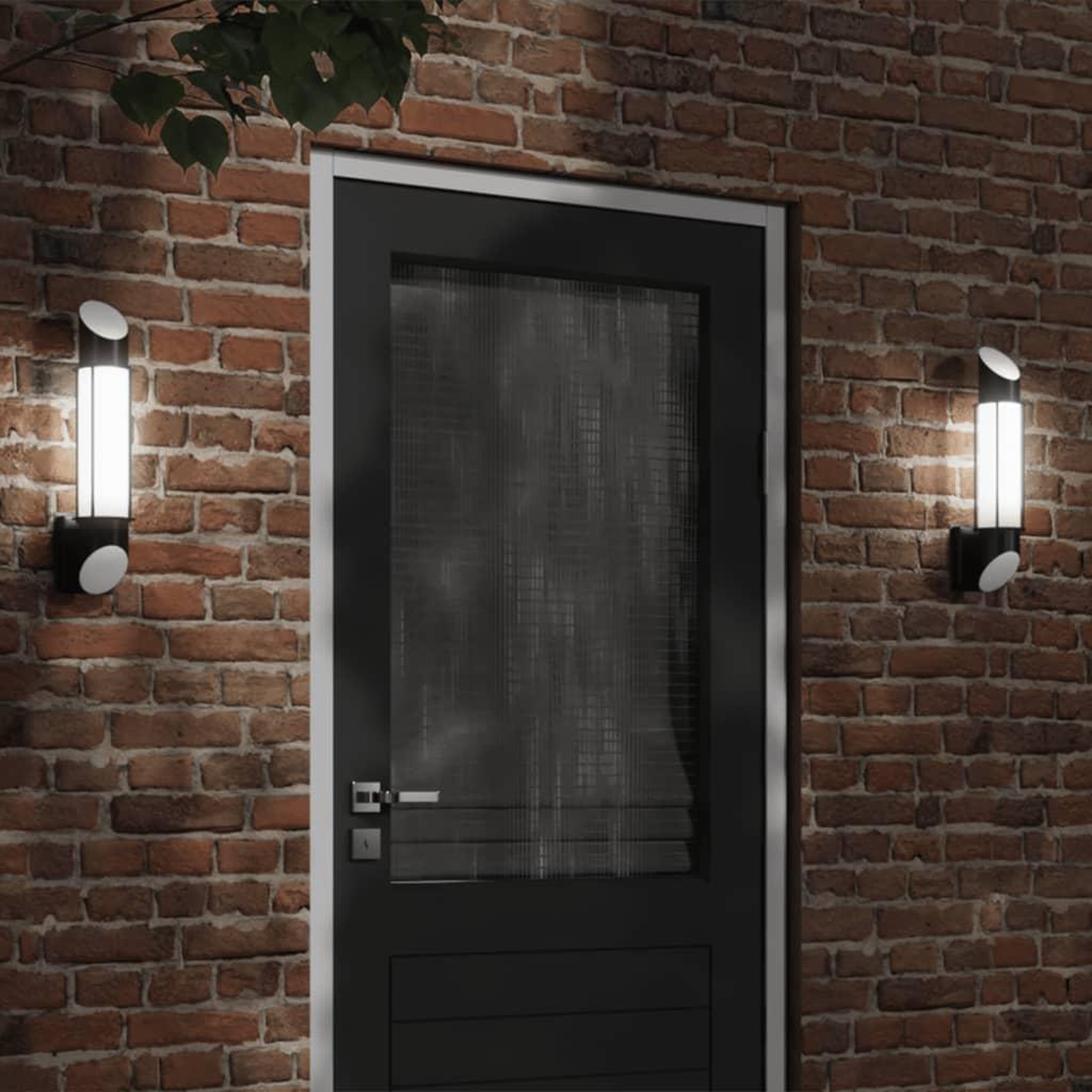 VIDAXL Appliques murales d'exterieur 2 pcs noir acier inoxydable