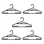 FIVE Lot de 5 Cintres Antidérapants  Hang'up  41cm Noir