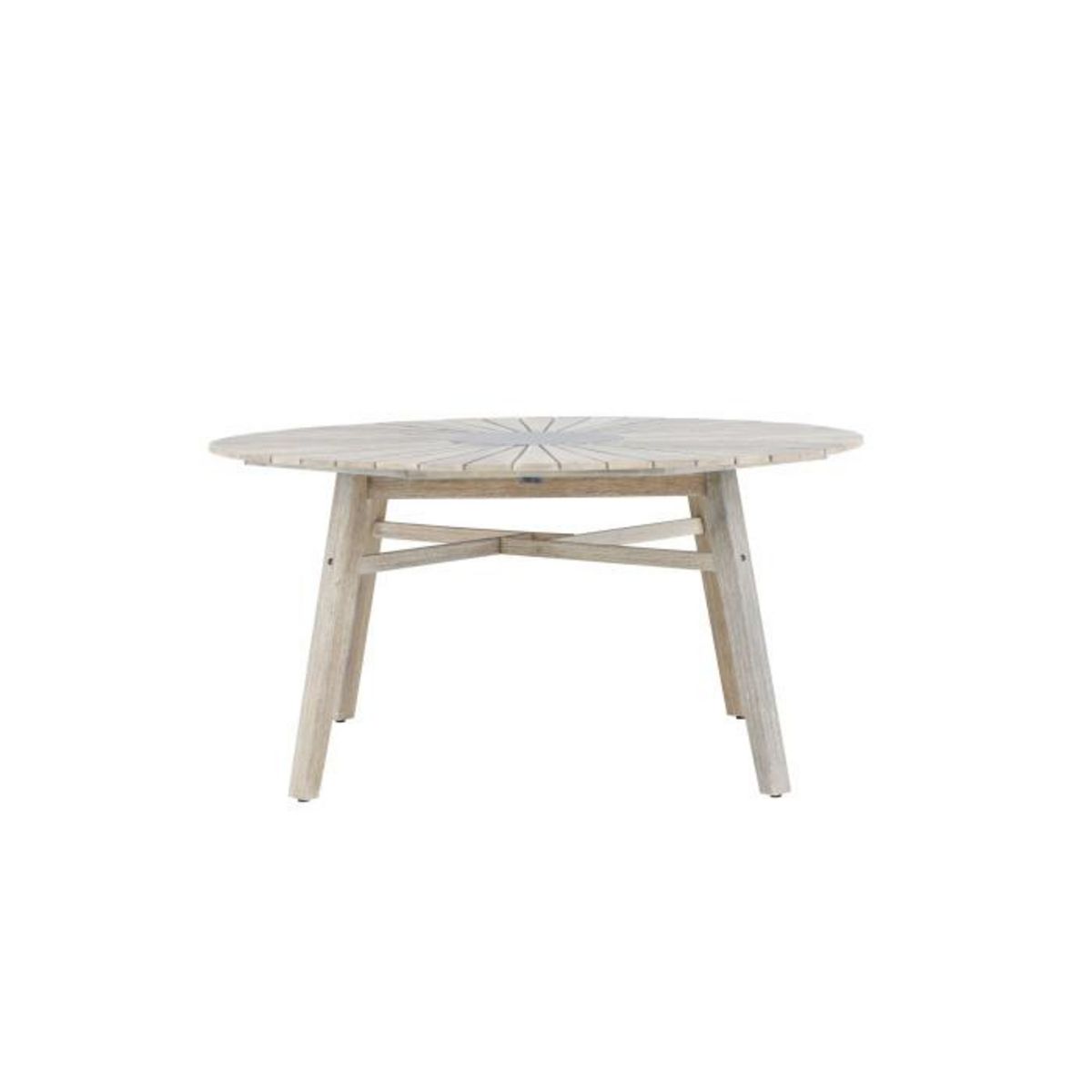 Paris Prix Table de Jardin Ronde en Bois  Rives  150cm Gris Clair