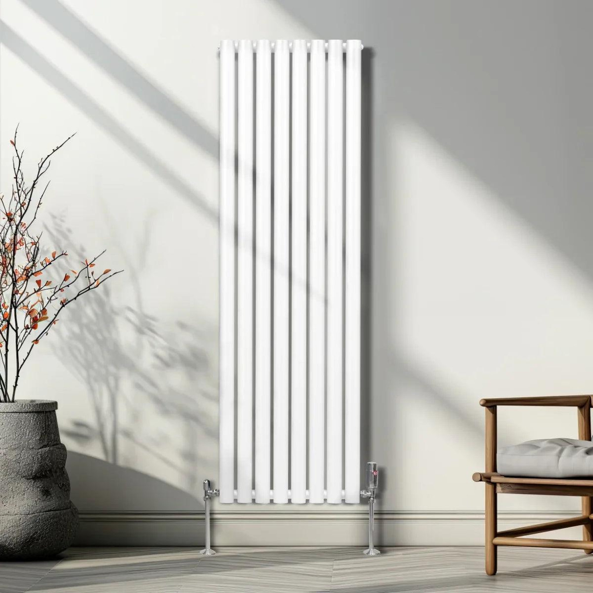 Voir la diapositive 4 : MONSTERSHOP Radiateur à colonnes ovales & robinet, 2 panneaux - 1600 x 480 mm