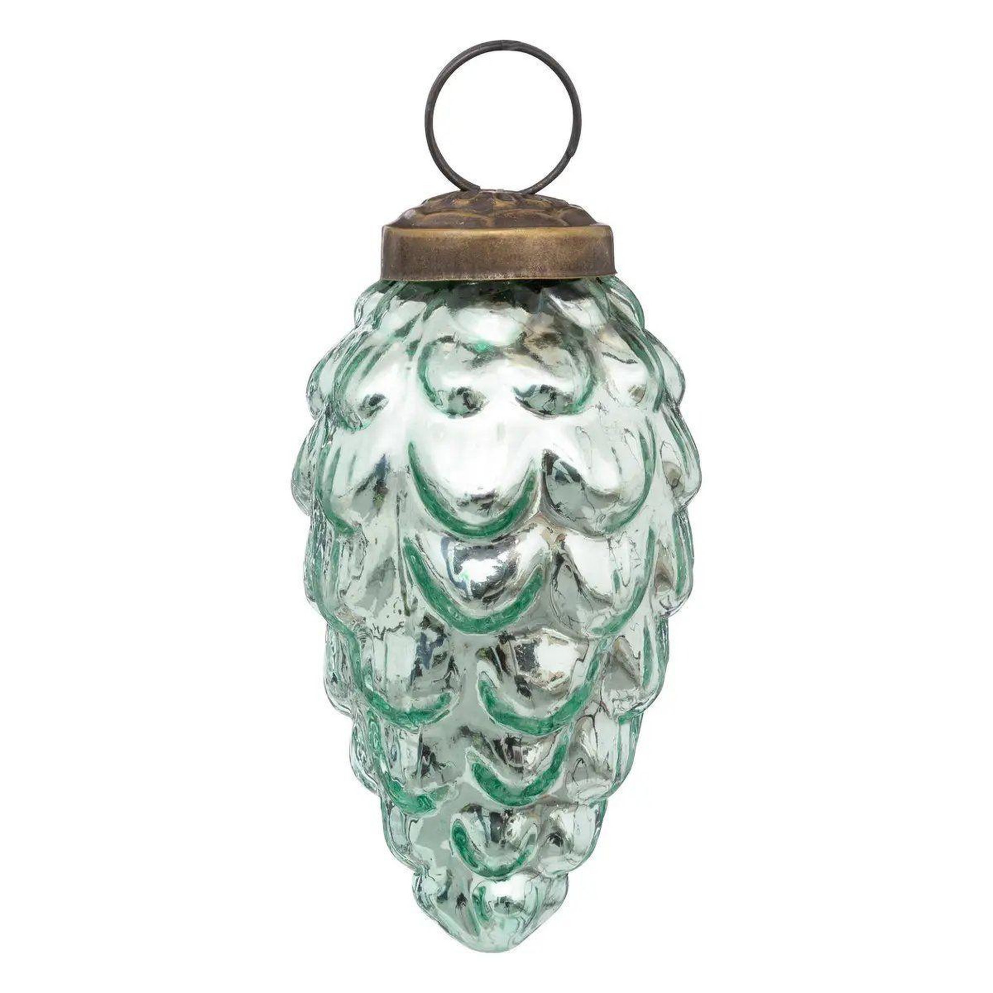 Voir la diapositive 3 : ATMOSPHERA Lot de 3 boules de noël  formes  8cm vert