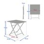 Voir la diapositive 3 : HESPERIDE Table de jardin pliante carrée 2 places GREENSBORO - Lie de vin