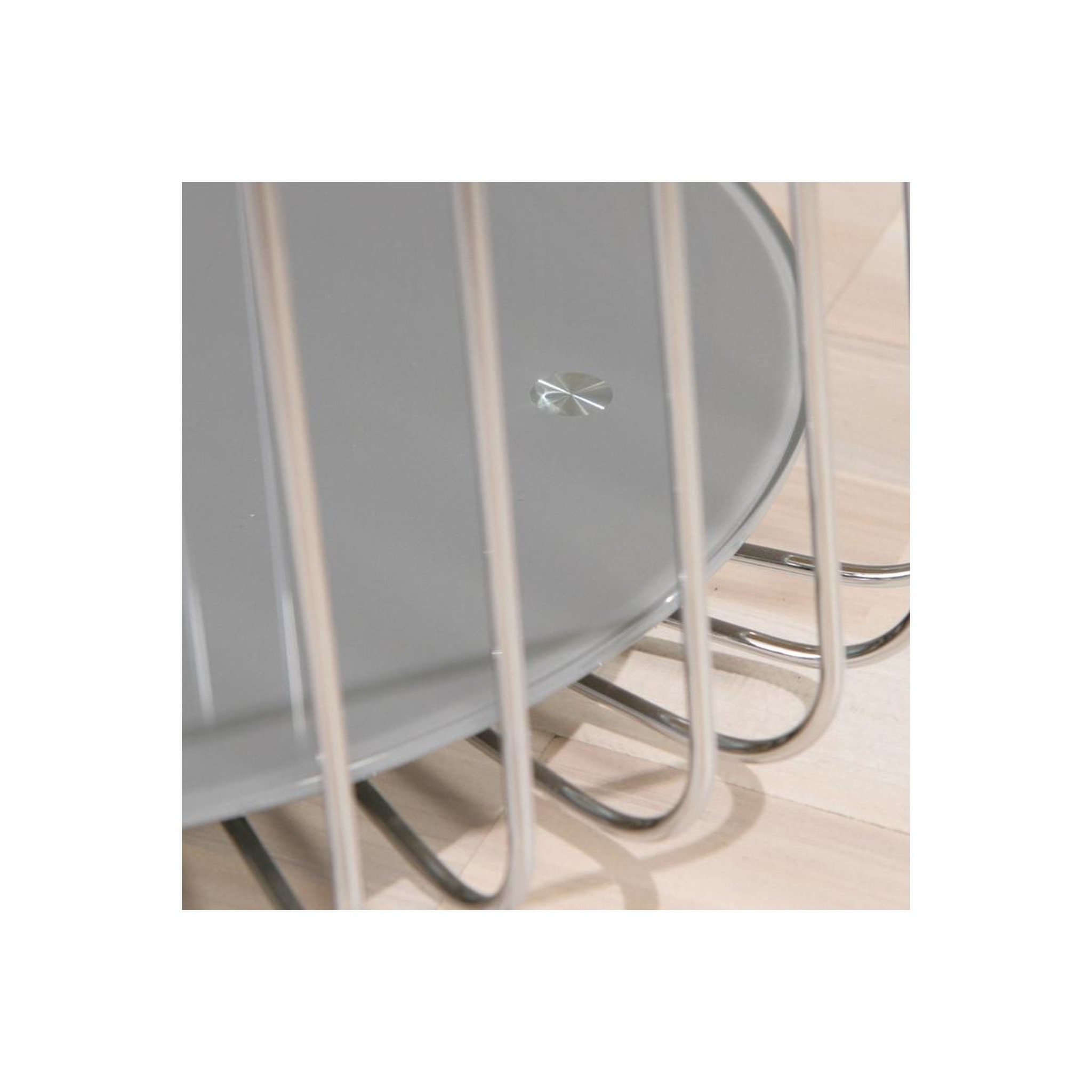 Voir la diapositive 4 : INTERLINK Table d'appoint design en verre  raza  50cm taupe