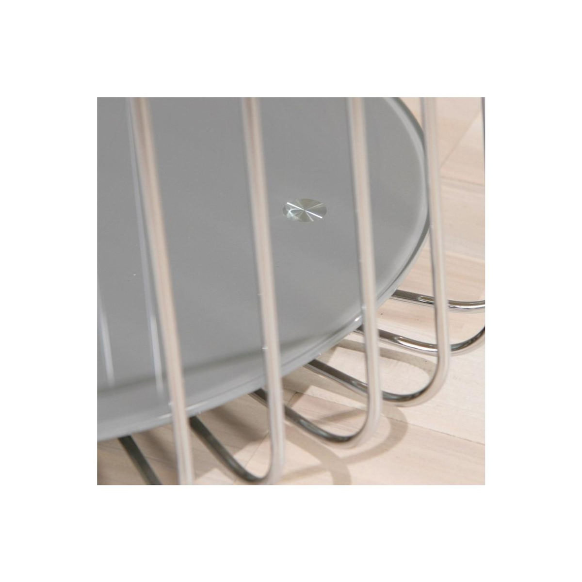 Paris Prix Table d'Appoint Design en Verre  Raza  50cm Taupe