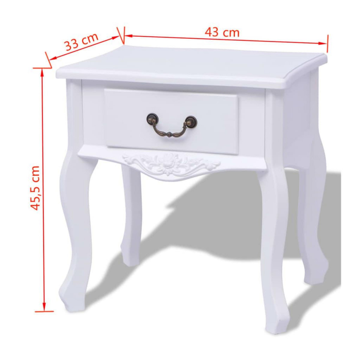 VIDAXL Table de chevet 2 pcs MDF Blanc