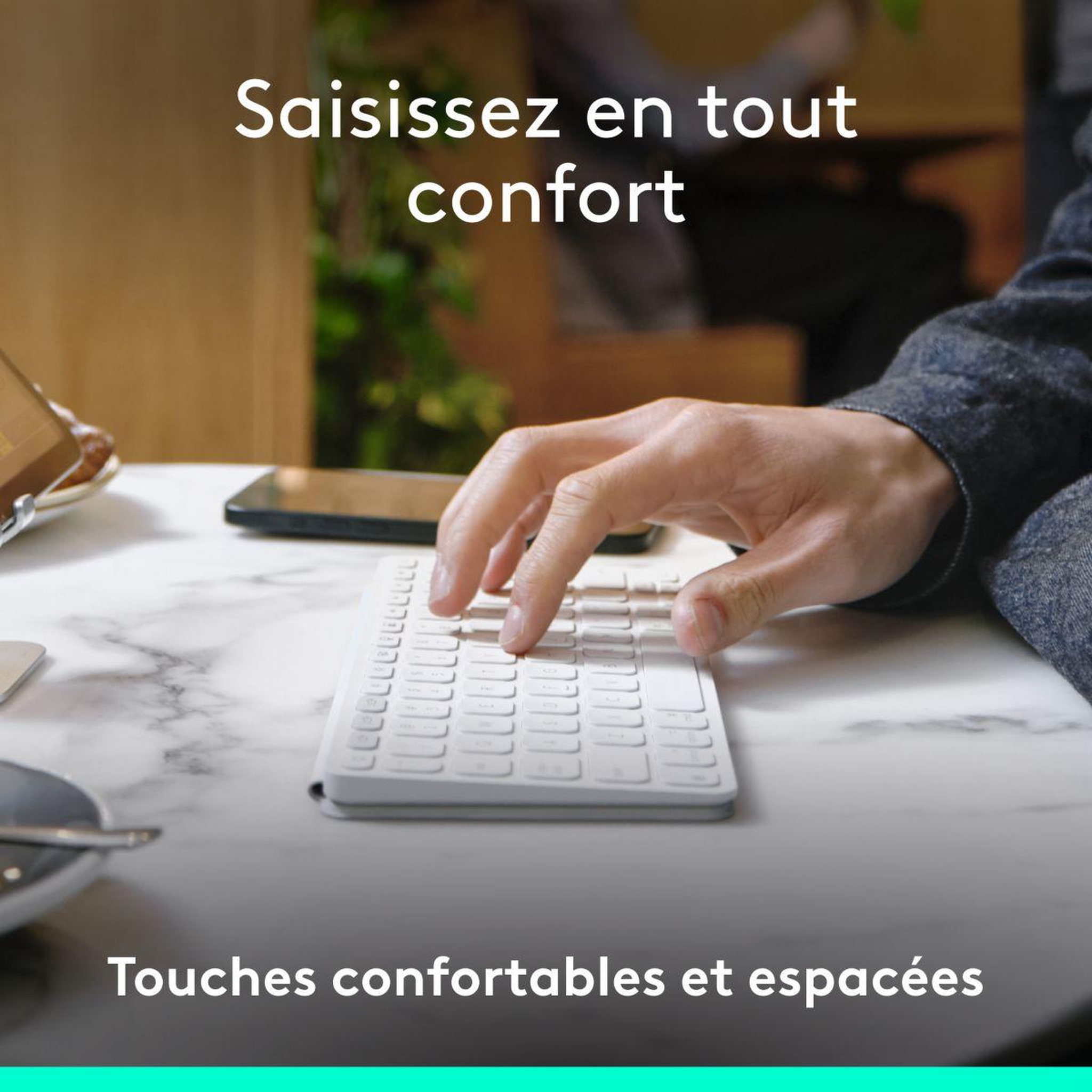 Voir la diapositive 4 : Logitech Etui Keys-To-Go 2 IPAD Gris Pale