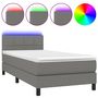 Voir la diapositive 2 : VIDAXL Sommier a lattes de lit avec matelas et LED Gris fonce 80x200cm