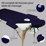 Voir la diapositive 3 : VIVEZEN Kit complet de housses pour table de massage - Éponge - Bleu marine