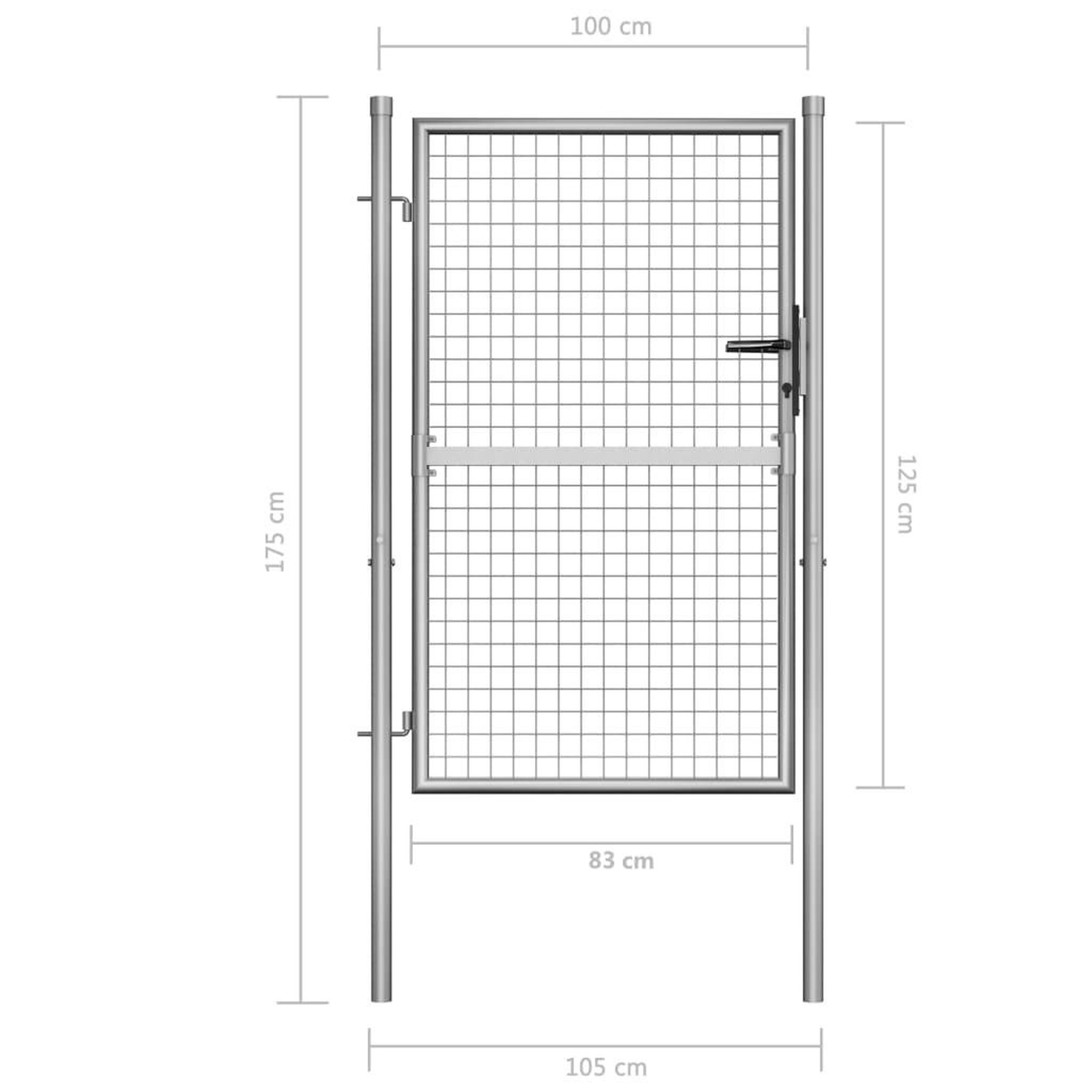Voir la diapositive 5 : VIDAXL Porte de jardin Acier galvanise 105x175 cm Argente