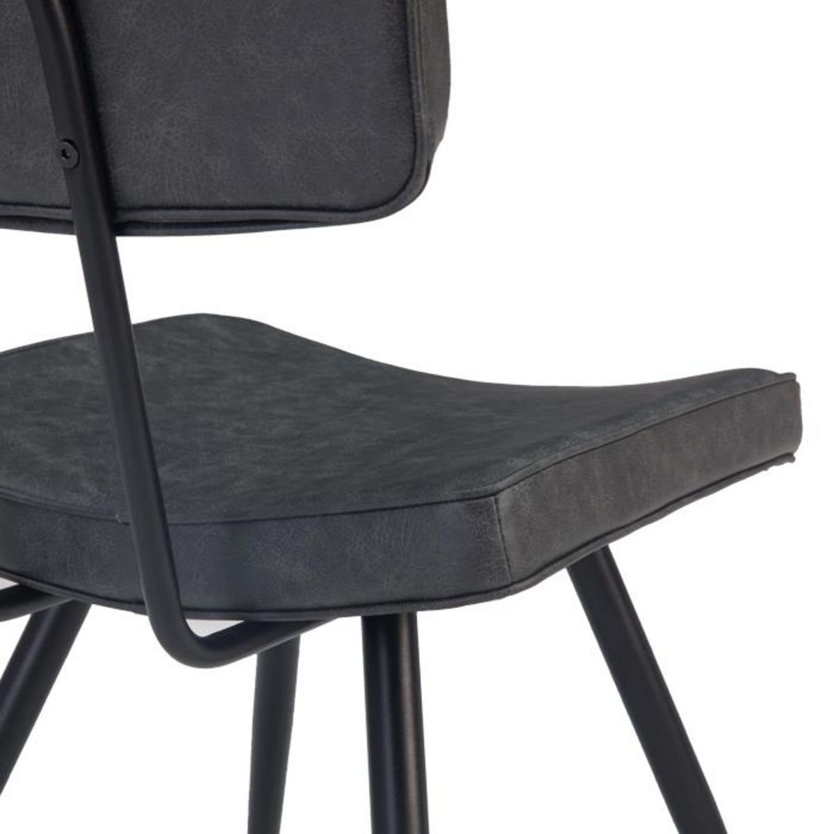 Rendez vous déco Lot de 2 chaises en cuir synthétique gris / noir - Texas