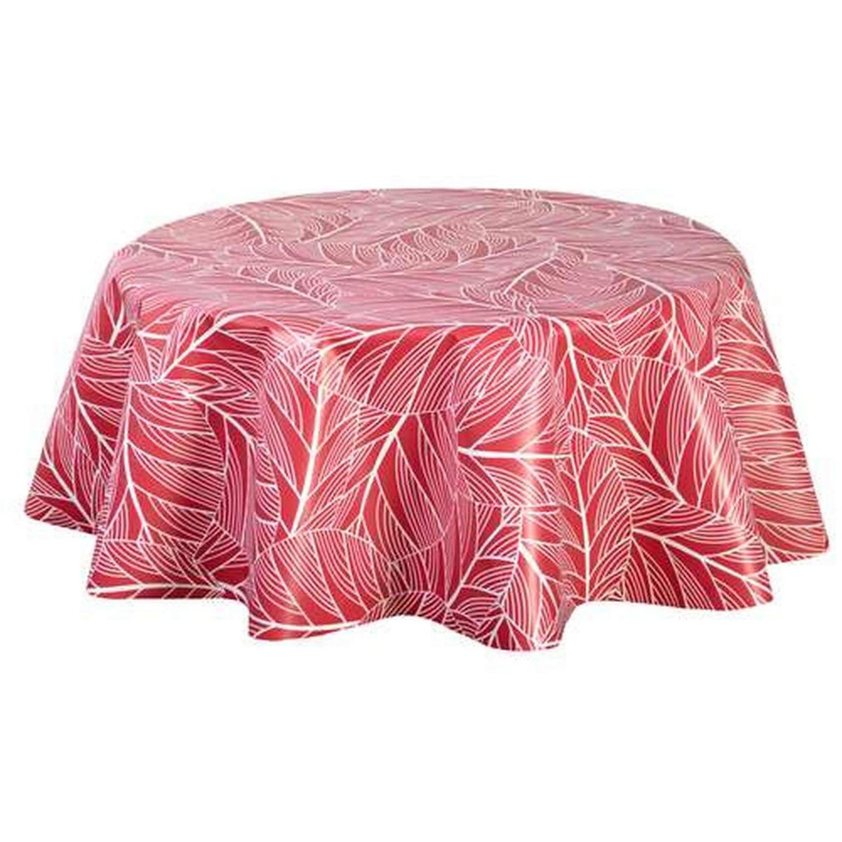 TOILINUX Nappe en toile cirée ronde Eloa - Diam. 150 cm - Rouge