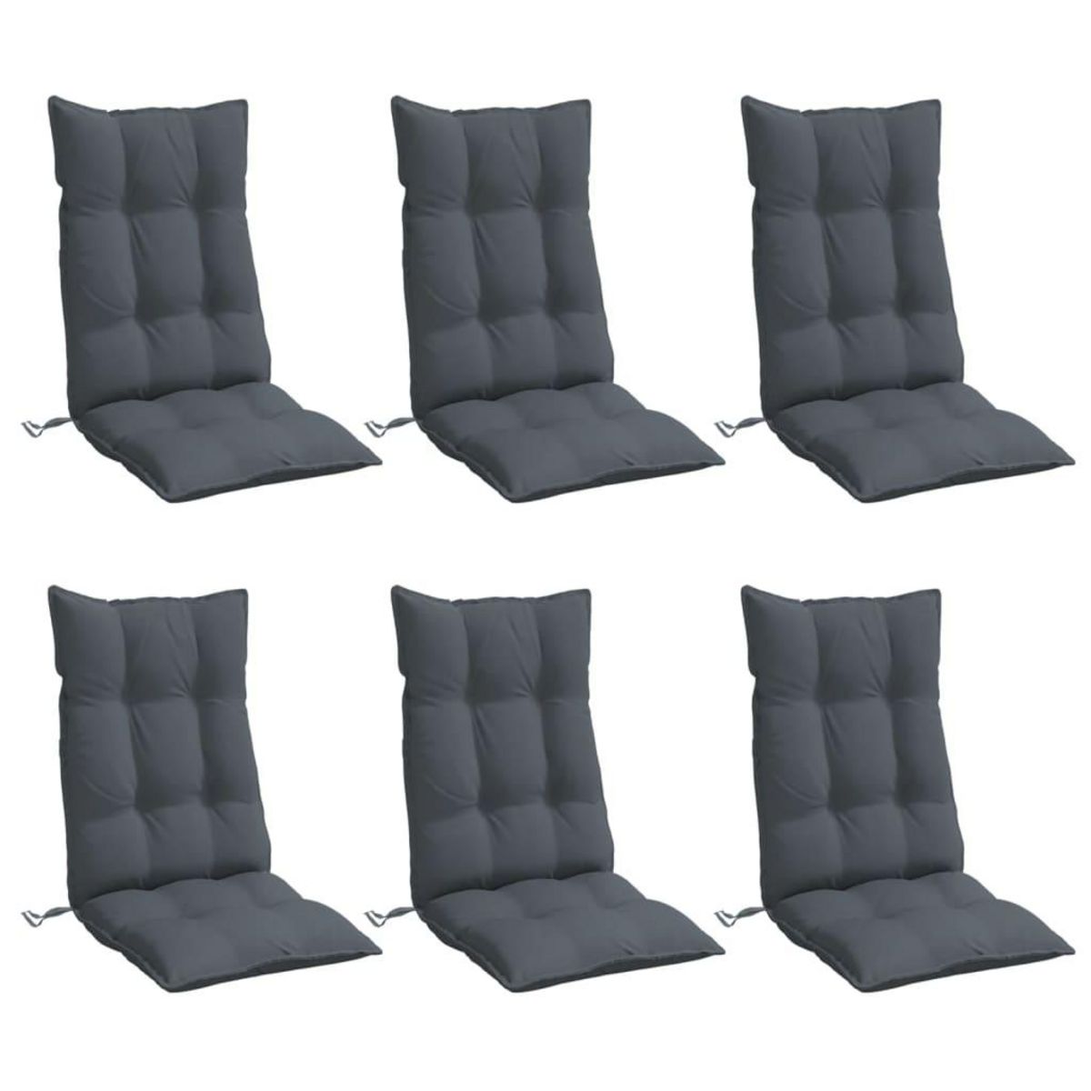 VIDAXL Coussins de chaise a dossier haut lot de 6 anthracite