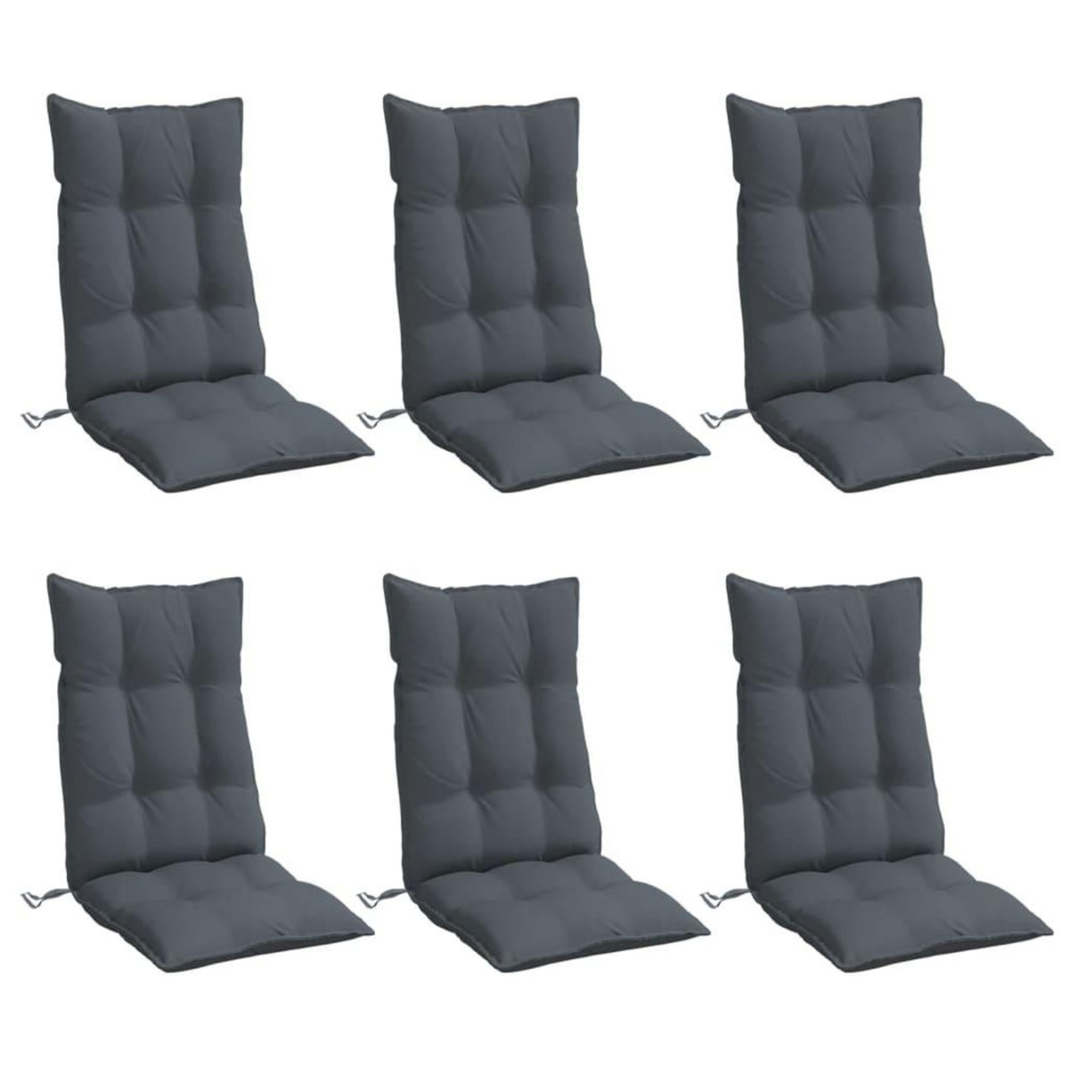 VIDAXL Coussins de chaise a dossier haut lot de 6 anthracite