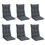 Voir la diapositive 3 : VIDAXL Coussins de chaise a dossier haut lot de 6 anthracite