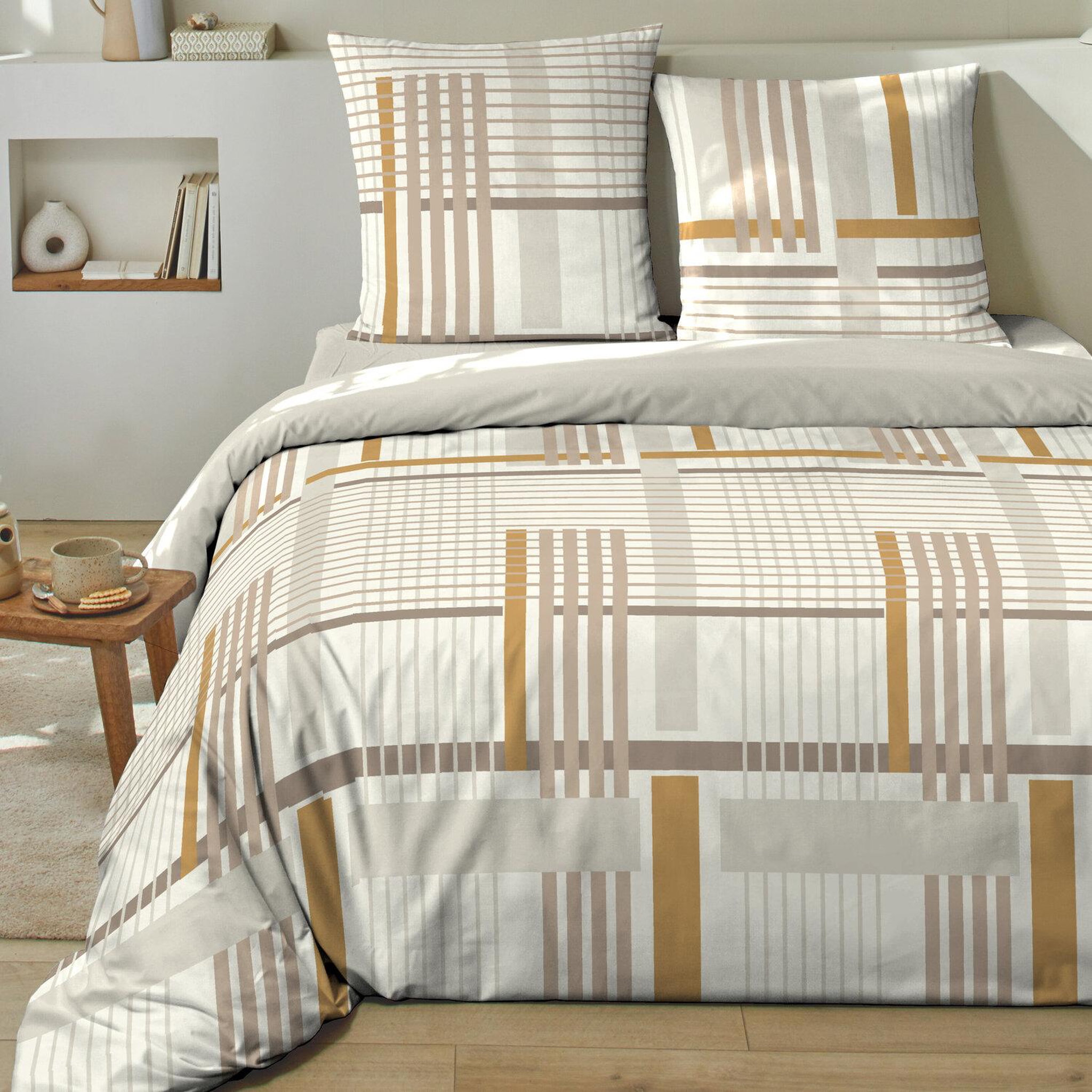 Voir la diapositive 2 : Home collection Parure housse de couette 100% coton 51 fils eloi
