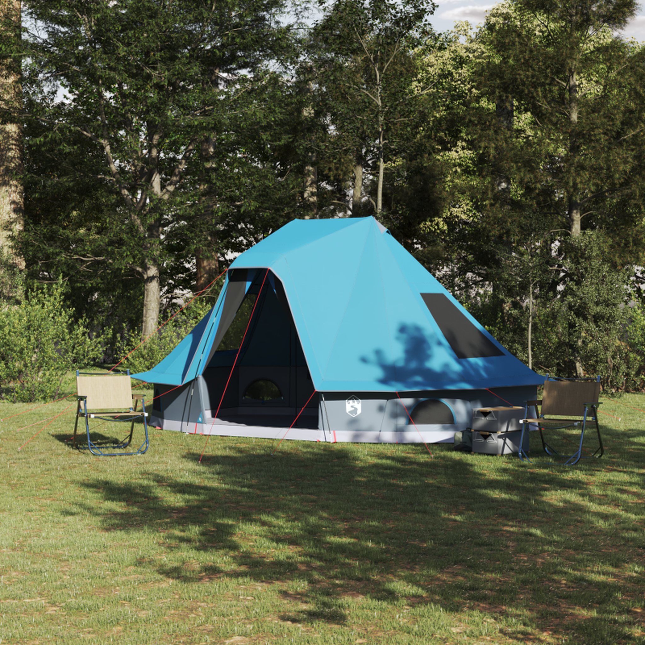 VIDAXL Tente Familiale Tipi Bleue 6 Personnes Étanche